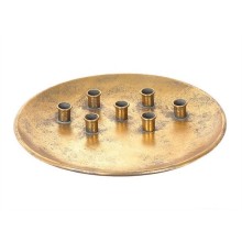 HBX natural living Kandelaar Kandela Ø30zh3,4cm goud metaal voor 7 kaarsen