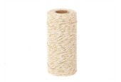 HBX natural living Katoenen touw op klos 100m x 0,2cm wit/goud