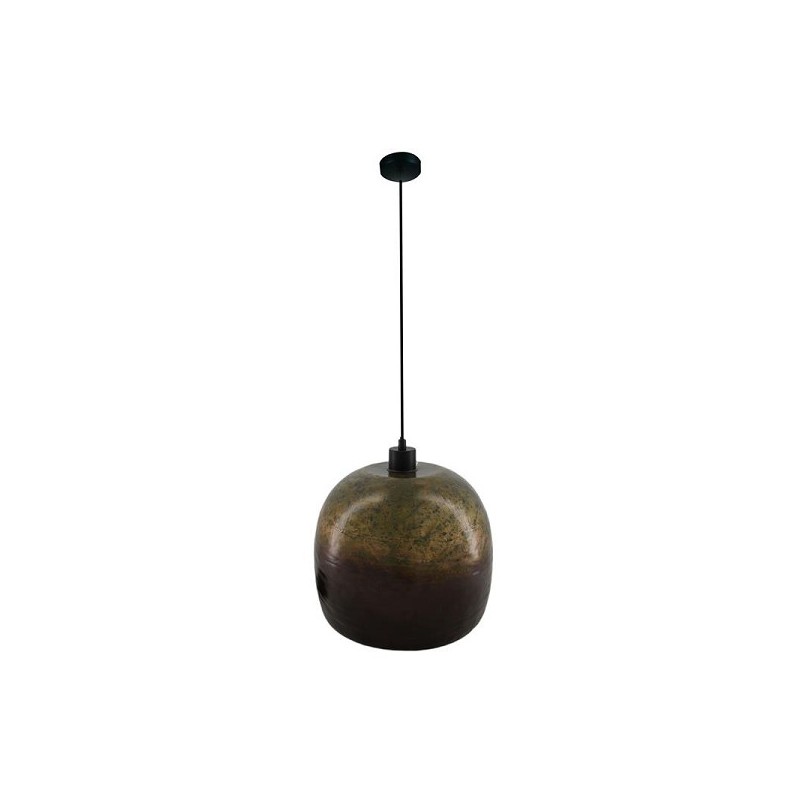 Hanglamp metaal 28x28x25cm brons kleurig