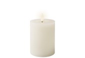 Lumineo LED kaars wax steady Wit H11,3cm  Dia 7cm met 6 uurs timer-werkt op batterijen 2x AAA ( niet inbegrepen)