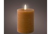 Lumineo LED kaars wax steady Licht Bruin H11cm  Dia 7 cm met 6 uurs timer-werkt op batterijen 2x AAA ( niet inbegrepen)