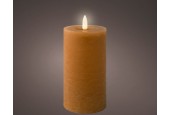 Lumineo LED kaars wax steady Licht Bruin H15cm  Dia 7cm met 6 uurs timer-werkt op batterijen 2x AAA ( niet inbegrepen)
