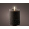Lumineo LED kaars wax steady Antraciet H11cm Dia 7 cm met 6 uurs timer-werkt op batterijen 2x AAA ( niet inbegrepen)