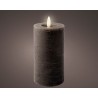 Lumineo LED kaars wax steady Antraciet H15cm Dia 7 cm met 6 uurs timer-werkt op batterijen 2x AAA ( niet inbegrepen)