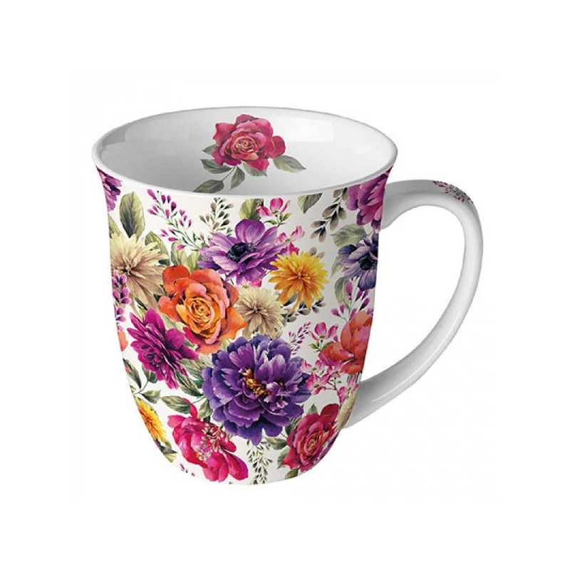 Ambiente Mok 400ml Anne wit porselein 10x10,5cm