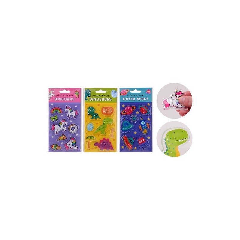 John Toy Raamstickers herbruikbaar, 3 assorti