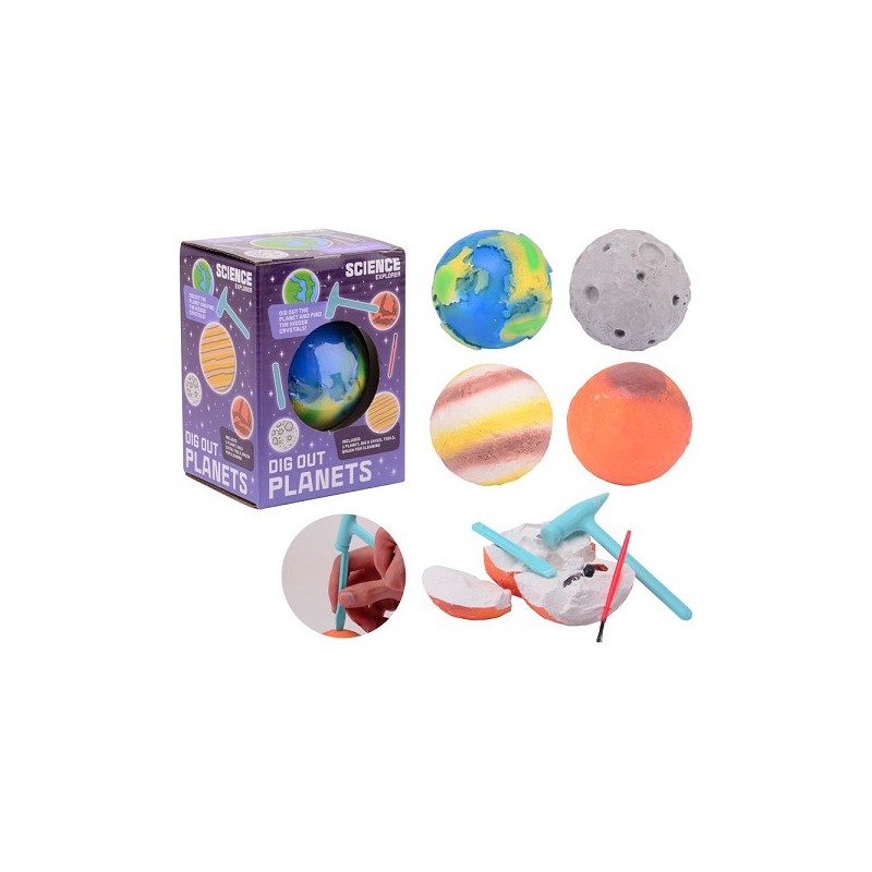 John Toy Science Explorer planeten uithakset, 4 assorti