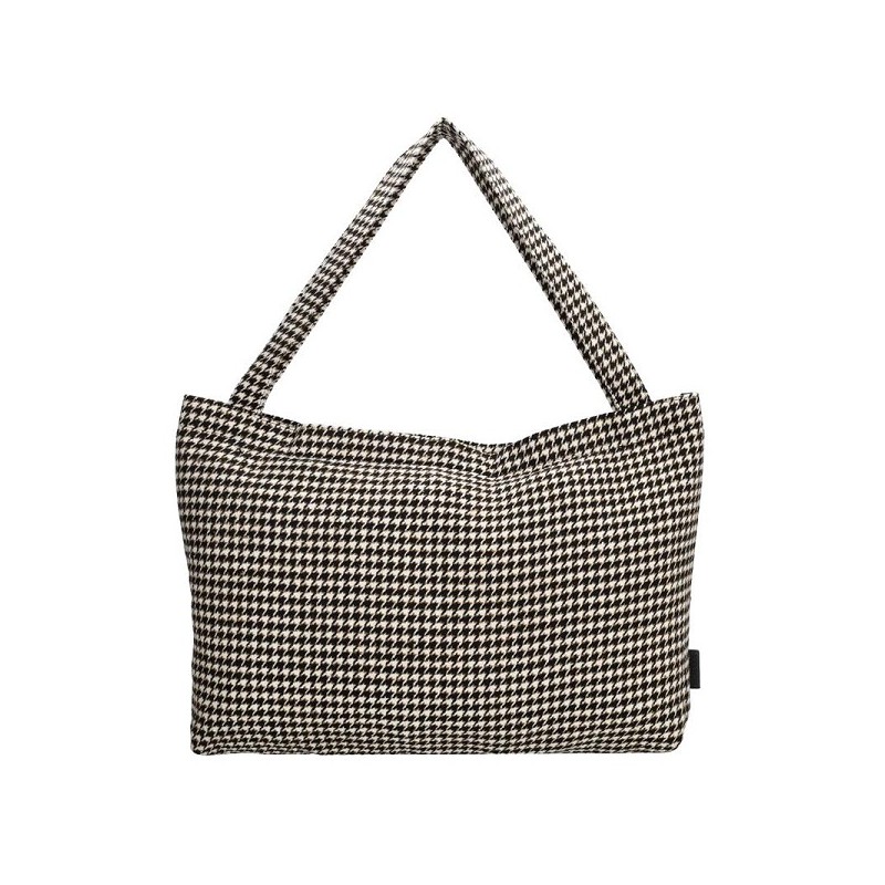 Beagles Navarra shopper pied de poule zwart 58x10x38cm