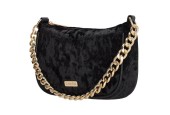 Charm London velvet schoudertas  zwart 20x5x13cm