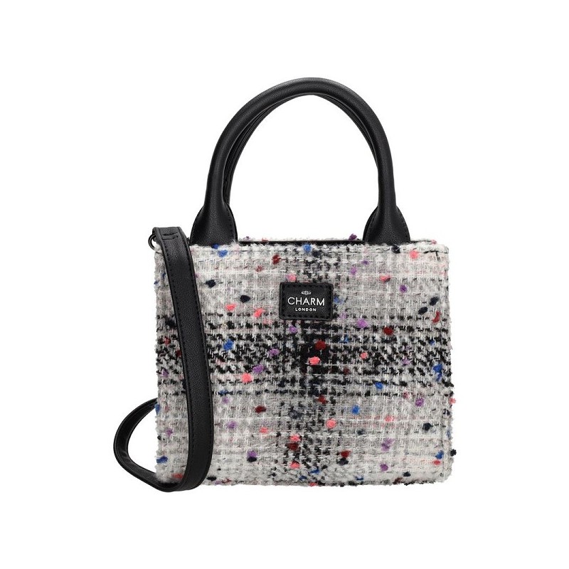 Charm London Finsbury handtas zwart grijs 20x11x17cm