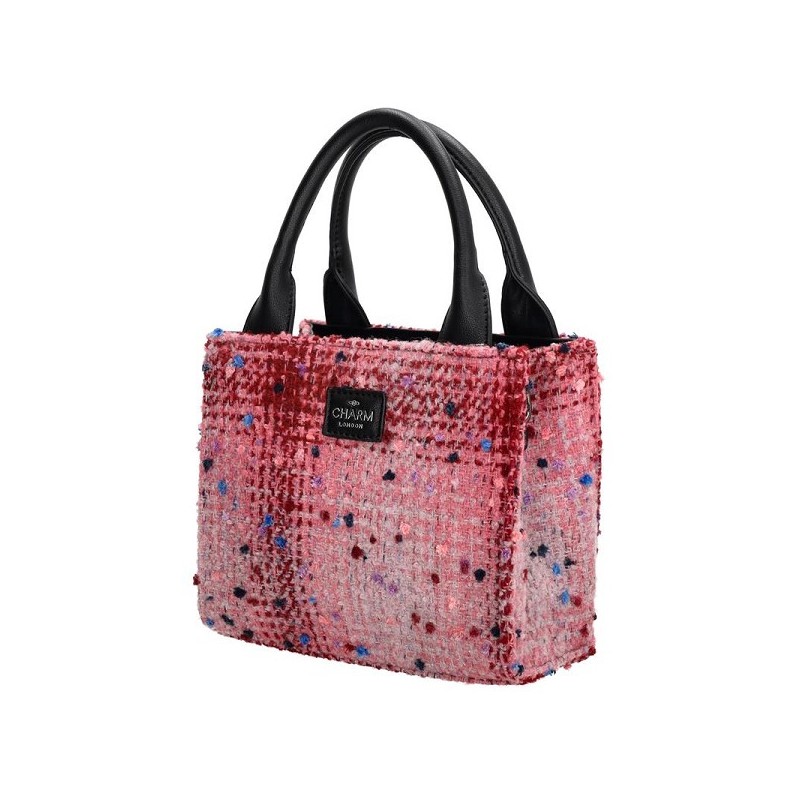 Charm London Finsbury handtas roze-rood 20x11x17cm