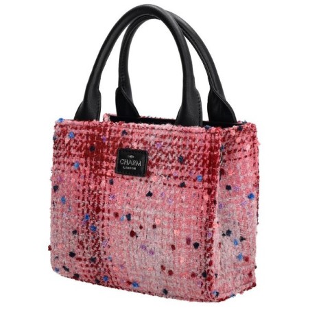 Charm London Finsbury handtas roze-rood 20x11x17cm