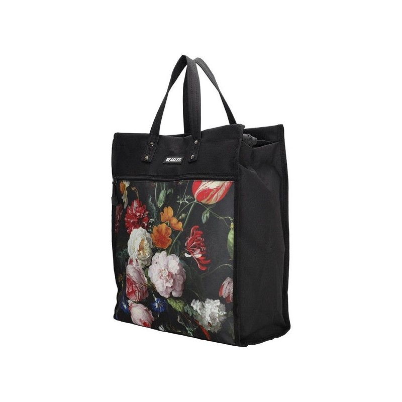 Beagles shop & go boodschappentas stillleven bloemen 35,5x17x42cm