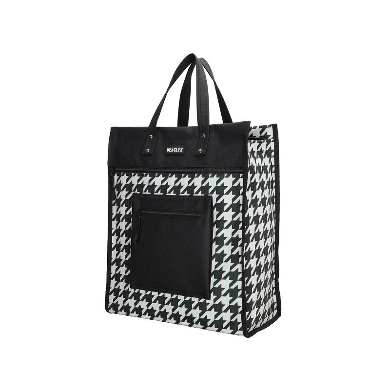 Beagles shop & go boodschappentas pied-de-poule 35,5x17x42cm