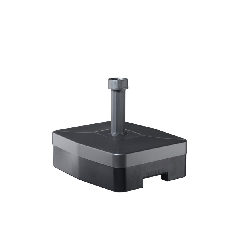 Parasolvoet rechthoek 30kg vulbaar met rol antraciet