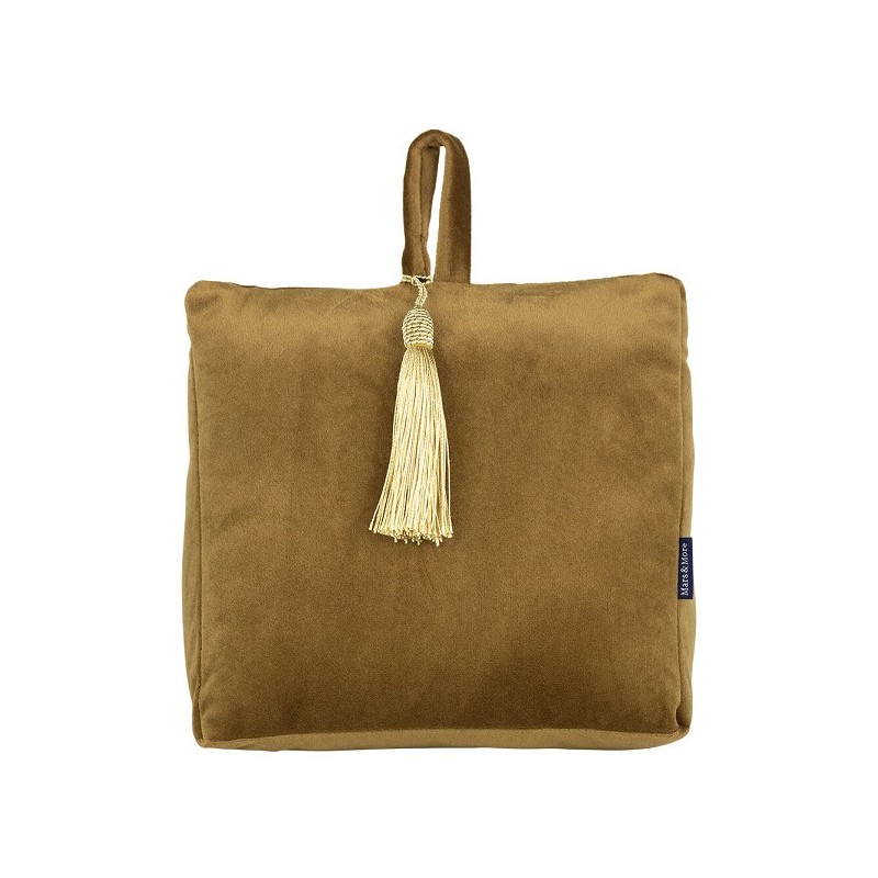 Deurstopper velvet cognac 10x19x19cm
