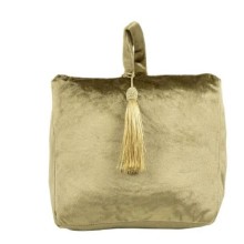 Deurstopper fluweel goud 17x10x18cm