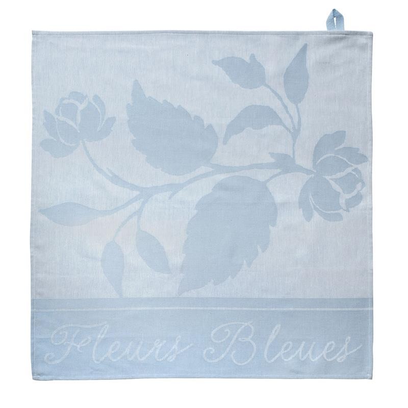 Torchons Fleur Bleues 60x60cm pack de 6 pièces