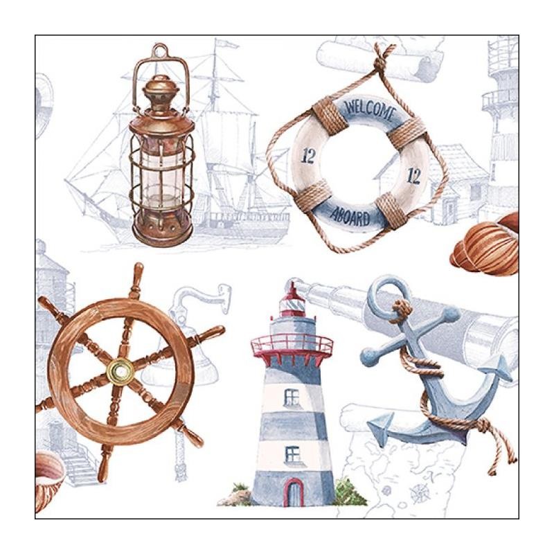 Serviettes Ambiente Bienvenue à bord 33x33cm