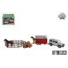Kids Globe Land Rover met paardentrailer en accessoires die cast pull back 26cm