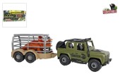 Dinoworld DIY 4x4 voiture avec remorque dinosaure et dinosaure 33cm