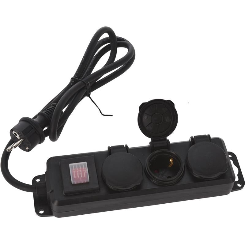 Outdoor Stekkerdoos Met Ruimte Voor 3 Stekkers Met Randaarde En Schakelaar,