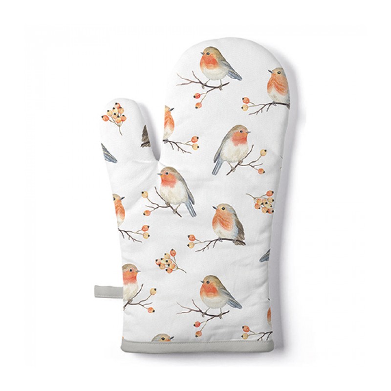 Ambiente Ovenwant Robin Family 18x30cm-  Buitenstof: 100% katoen - Vulling: 100% polyester - Voering: 100% polypropyleen