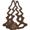 House of Seasons openhaardhout houder dennen-/ kerstboom vorm roestig metaal  - 62x25x52cm