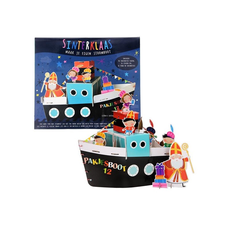 Maak je eigen stoomboot van Sinterklaas 28x15x20cm