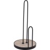 Porte-rouleau essuie-tout métal et bois Ø15xh30cm noir