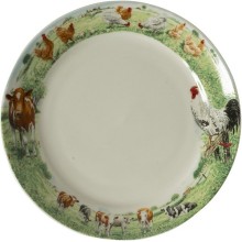 Wiebe's Farm Bord koe kip Ø18cm doos a 6 stuks porselein