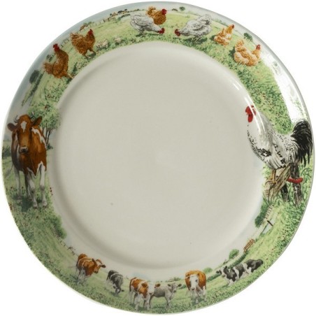 Wiebe's Farm Bord koe kip Ø21cm doos a 6 stuks porselein