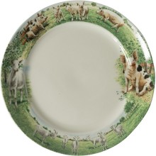 Wiebe's Farm Bord geit varken Ø25cm doos a 6 stuks porselein