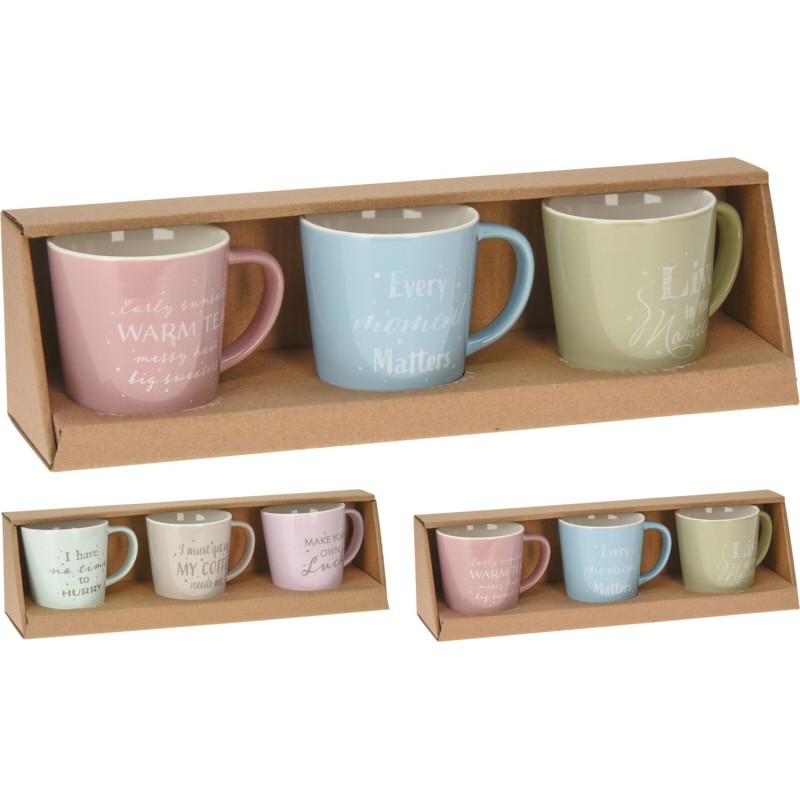Set de tasses 3 pièces en porcelaine neuve 180ml