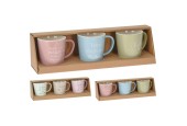 Set de tasses 3 pièces en porcelaine neuve 180ml