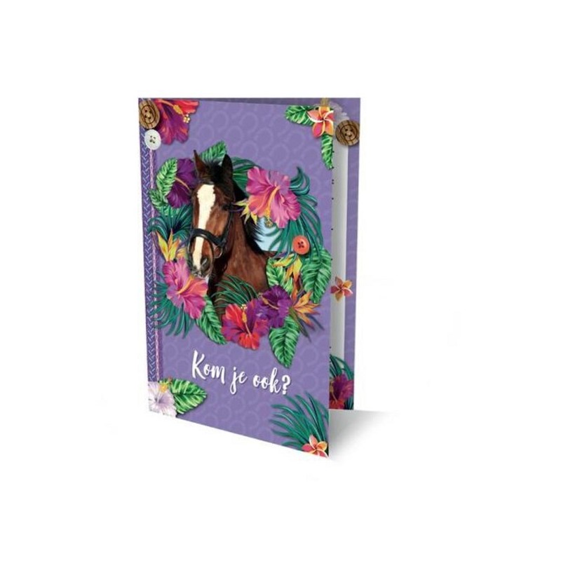 Uitnodigingskaartje - Paarden