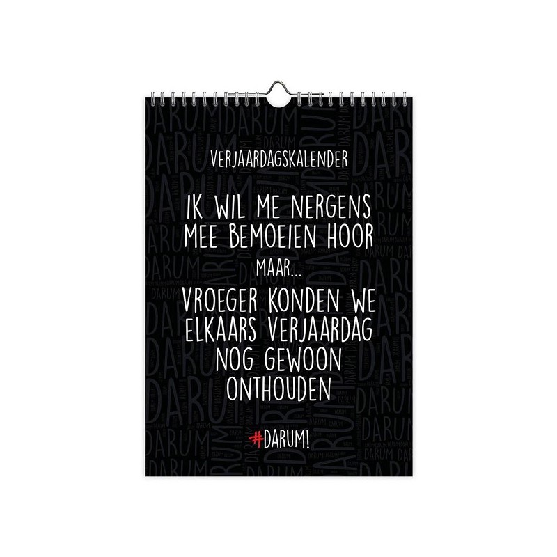 Verjaardagskalender Darum A4 formaat