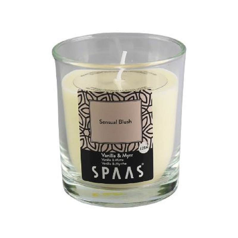 Spaas Geurkaars in glas Sensual Blush Vanille & Mirre