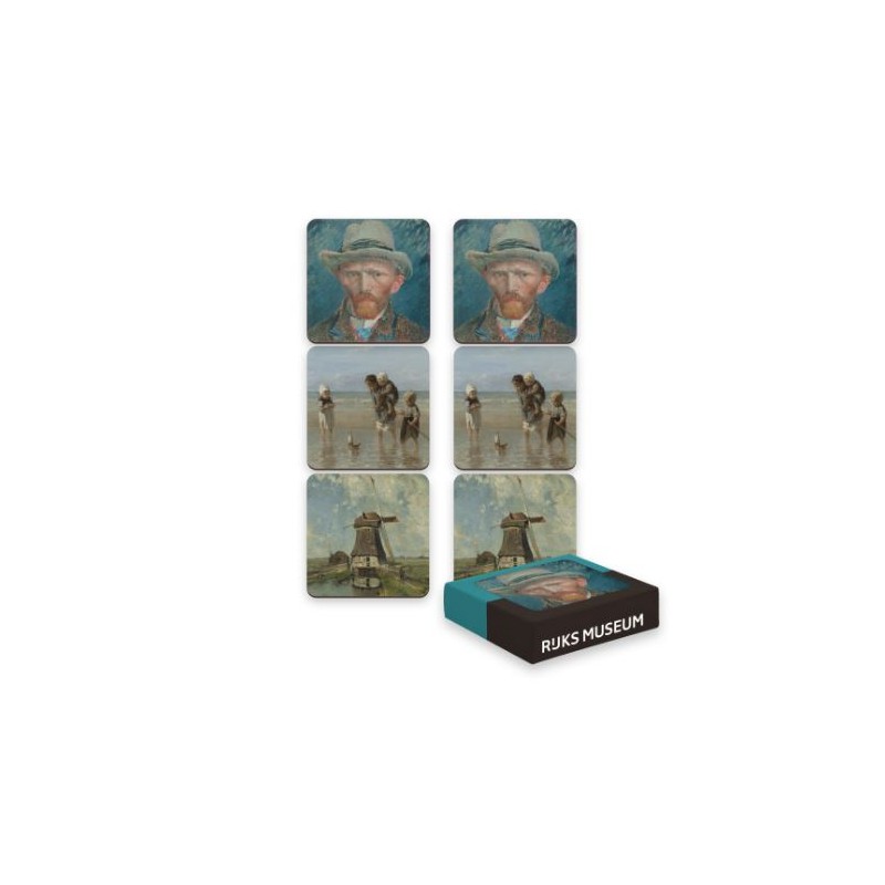 Sous-verres Chefs-d'œuvre 19ème siècle coffret de 6 pièces