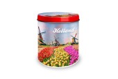 Bewaarblik Holland tulpenveld Ø10x11,5cm