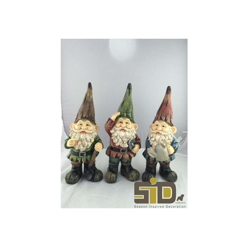 Tuinbeeld Kabouter set a 3 stuks