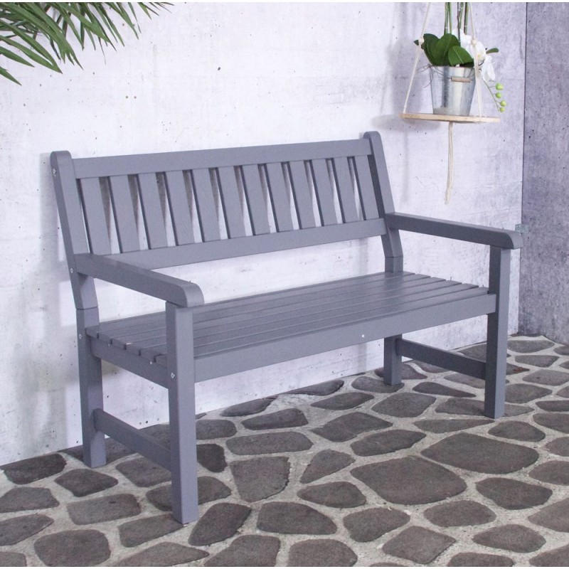 Tuinbank "Bordeaux" grijs hout 125x92cm