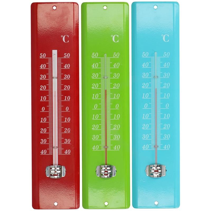 Kinzo Thermometer metaal 29,5x7x2cm