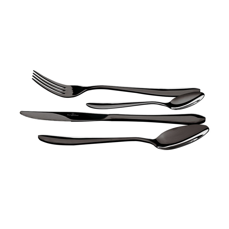 BerlingerHaus Ménagère 4 pièces en acier inoxydable noir (1 personne)