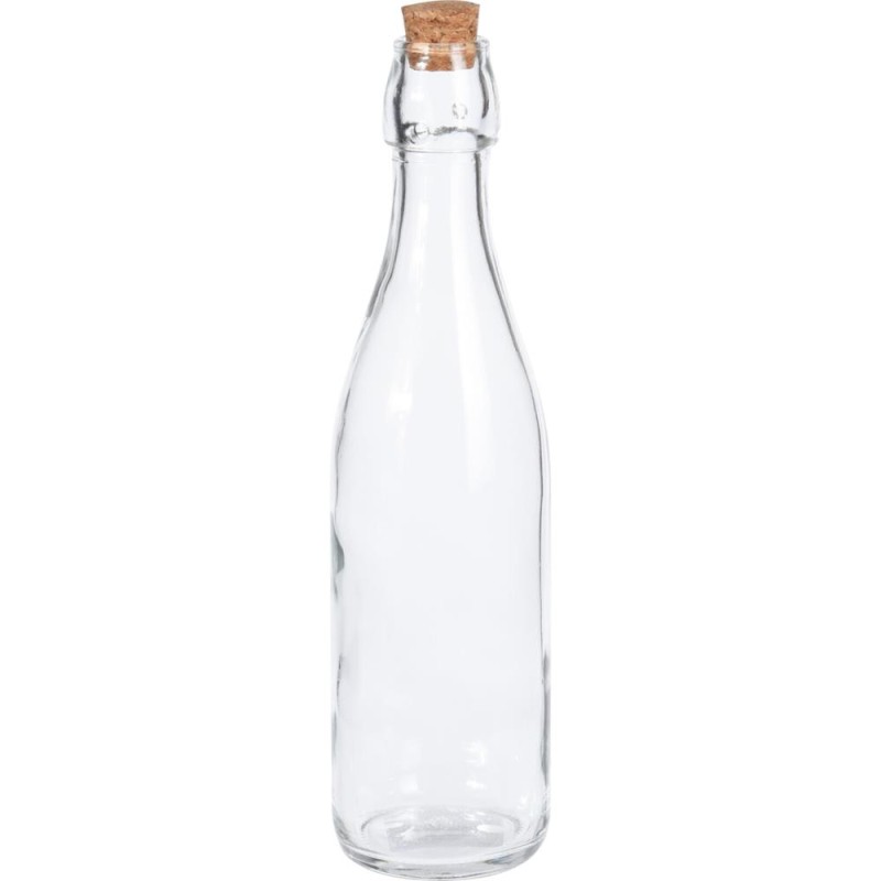 Fles glas met kurk 500ml transparant