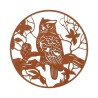 Wanddecoratie Karat uil dia30cm roest