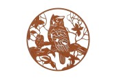 Wanddecoratie Karat uil dia30cm roest