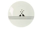 Clayre & Eef Ontbijtbord vogels Ø20x2cm