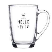 Clayre & Eef glas HELLO NEW DAY 300ml