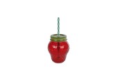 Aardbei Drinkglas met rietje